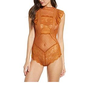 Free People Women's Winnie Lace Bodysuit Copper Gi